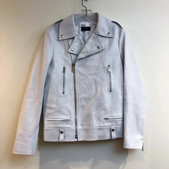 JOSEPH Ryder 100% Lamb Leather White Designer Classic Motorcycle Jacket 36 RARE - Picture 3 of 12